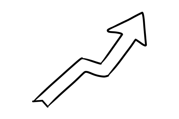 Boost Your Brand with the Upward Arrow with Business Doodle Illustration