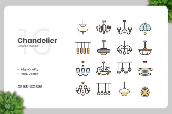 Chandelier Color Icons: Elegant and Versatile Design