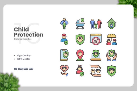 Child Protection Color Icons for Every Creative Need