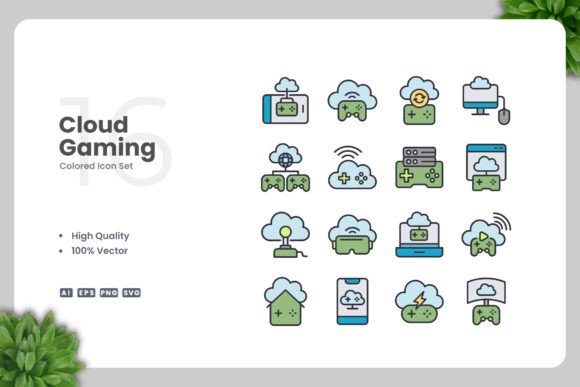 Cloud Gaming Color Icons: A Modern Design Solution for Every Project