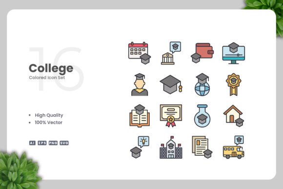 College Color Icons: A Versatile Design Solution for Every Project