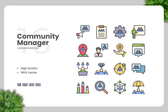 Community Manager Color Icons: A Versatile Design Solution