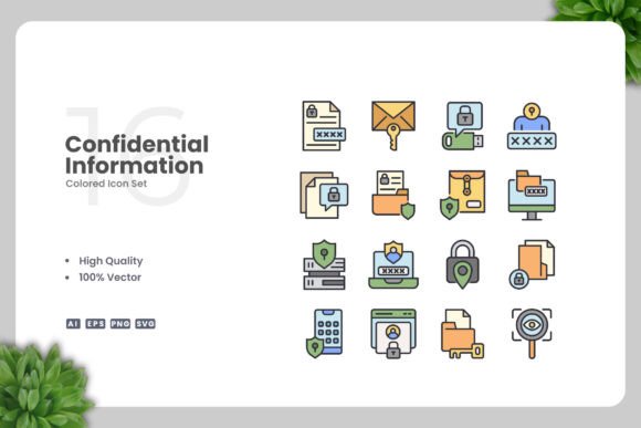 Confidential Information Color Icons for Every Need