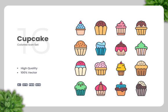 Cupcake Color Icons: A Versatile Design Solution