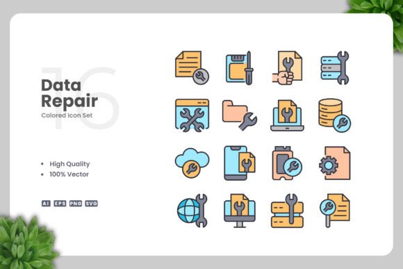 Data Repair Color Icons