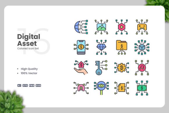 Digital Asset Colored Icons: A Versatile Tool for Modern Designers