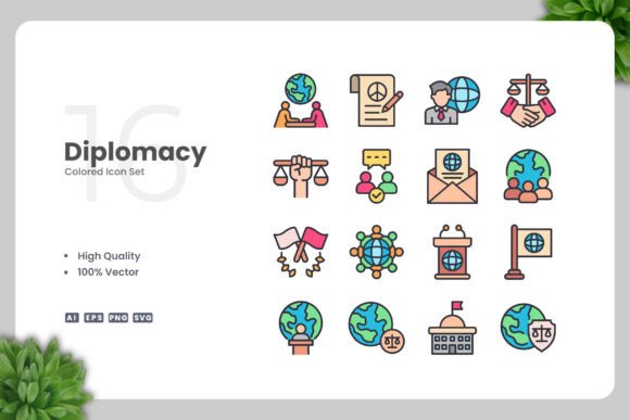 Diplomacy Colored Icons for Every Need