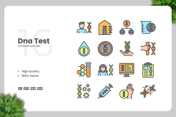 Dna Test Colored Icons for Creative Projects