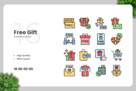 Free Gift Color Icons: A Versatile Design Resource for Digital and Print Projects