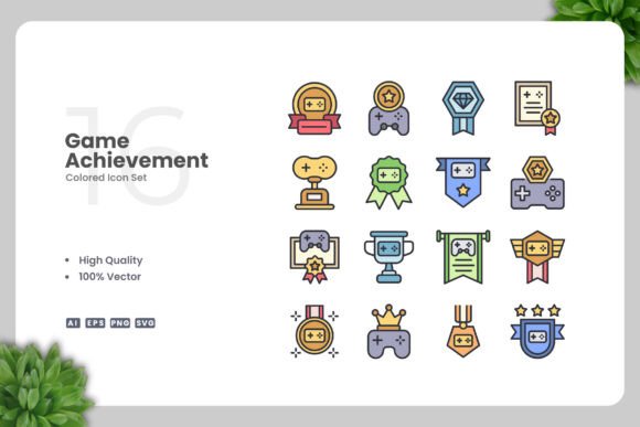 Game Achievement Colored Icons