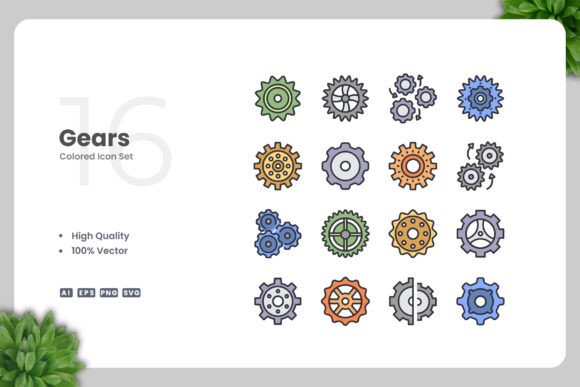 Gears Colored Icons: A Perfect Blend of Simplicity and Functionality