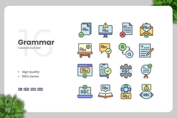 Grammar Colored Icons for Creative Projects