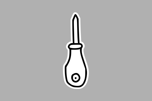 Hand-Drawn Screwdriver: Creative Design Asset
