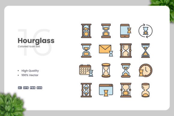 Hourglass Colored Icons: A Modern Design Essential for Creative Professionals
