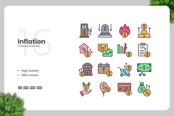 Inflation Colored Icons: Simple and Clean Design
