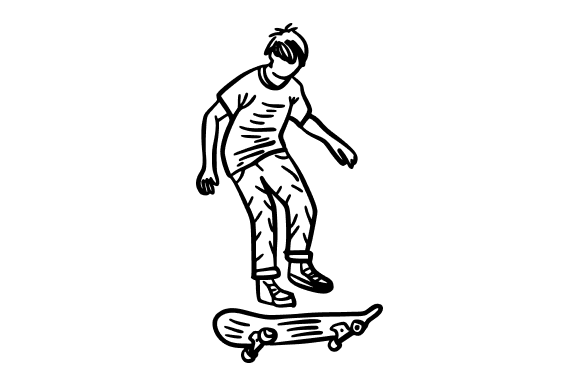 Oung Skater Performing a Kickflip