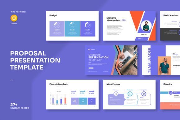 Poject Proposal Google Slides Template: A Professional and Clean Way to Present Your Work