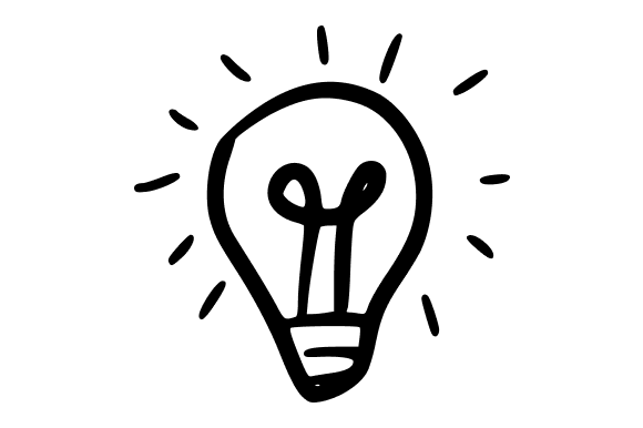 Shining Light Bulb Doodle: A Creative Asset for Modern Design